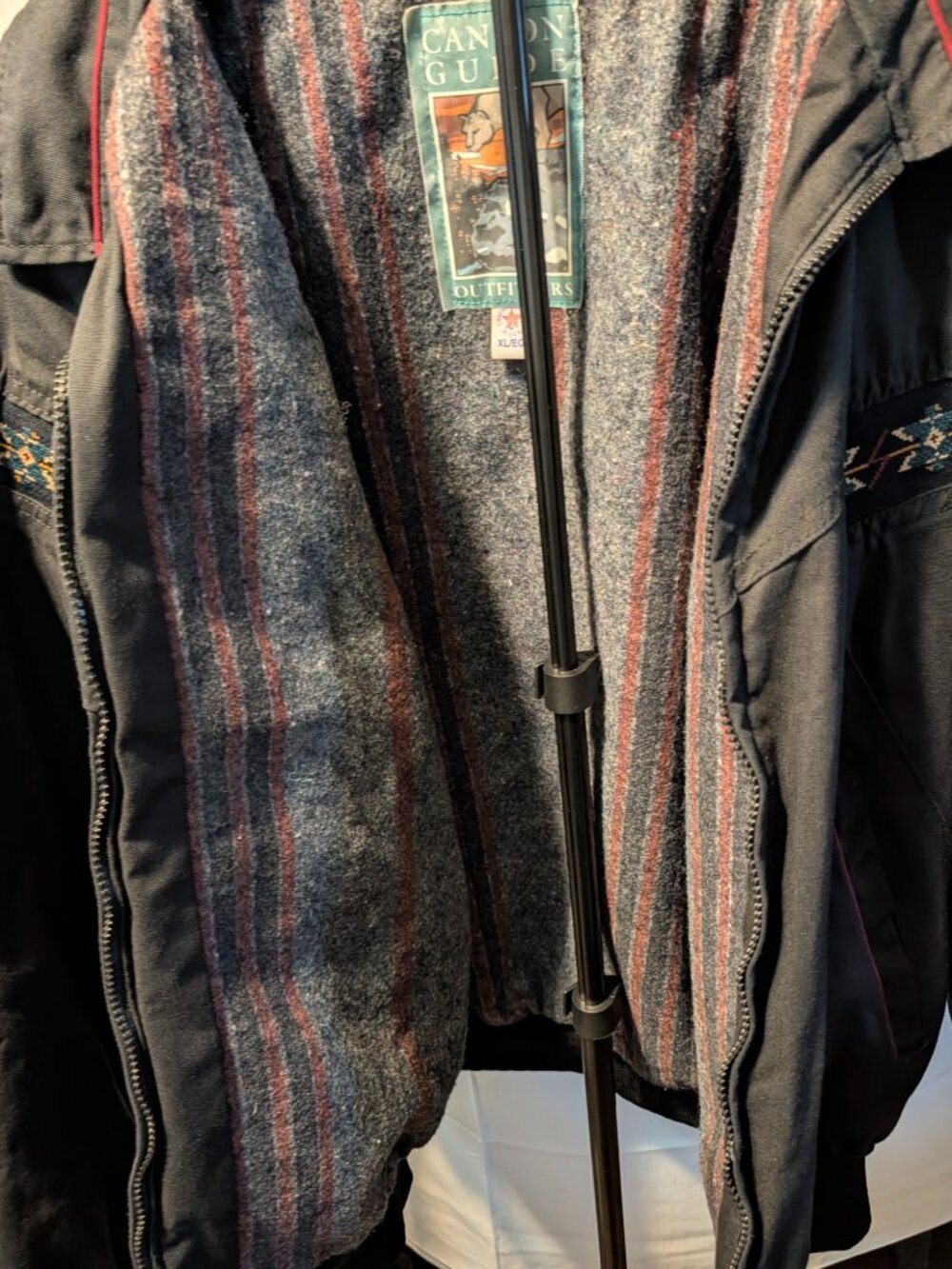 Vintage Canyon Guide Outfitters Aztec Blanket Lined Bomber Jacket XL Made In USA